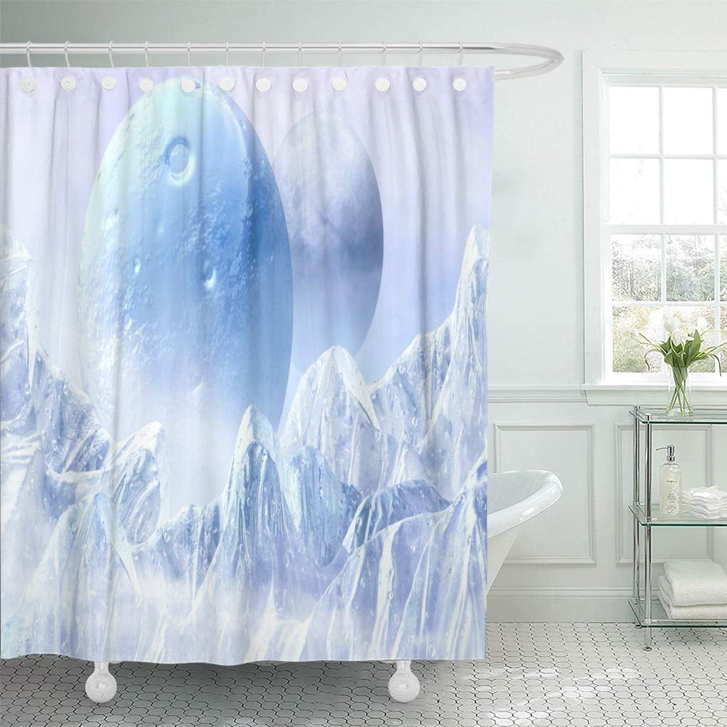 CYNLON Blue Frozen Fantasy Scene of The Ice from Bathroom Decor