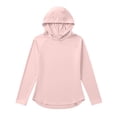 thumbnail image 6 of Sun Protection Hoodie for Women UPF 50+ Summer Long Sleeve Solid Color Lightweight Workout Shirts for Hiking Fishing Pink L, 6 of 7