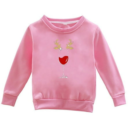 

Otqutp 1-12 Years Cute Hoodies for Girls Trendy Christmas Crewneck Sweatshirts Oversized Long Sleeve Shirts Gradient Clothes for Girls(Pink 18-24 Months)