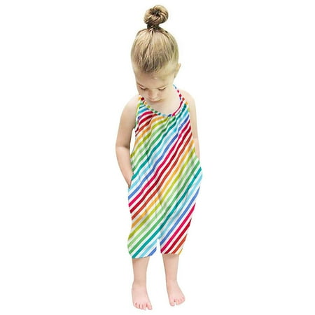 

BadyminCSL Toddler Kids Baby Girls Sleeveless Summer Romper Jumpsuit Playsuit Clothes