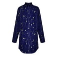 thumbnail image 4 of Ydkzymd Women's Long Flannel Shirt Dress Royal Blue Turtleneck Long Sleeve Shirt Women L Petite Tie Dye Athletic Shirts Flower Floral Casual Blouses, 4 of 5