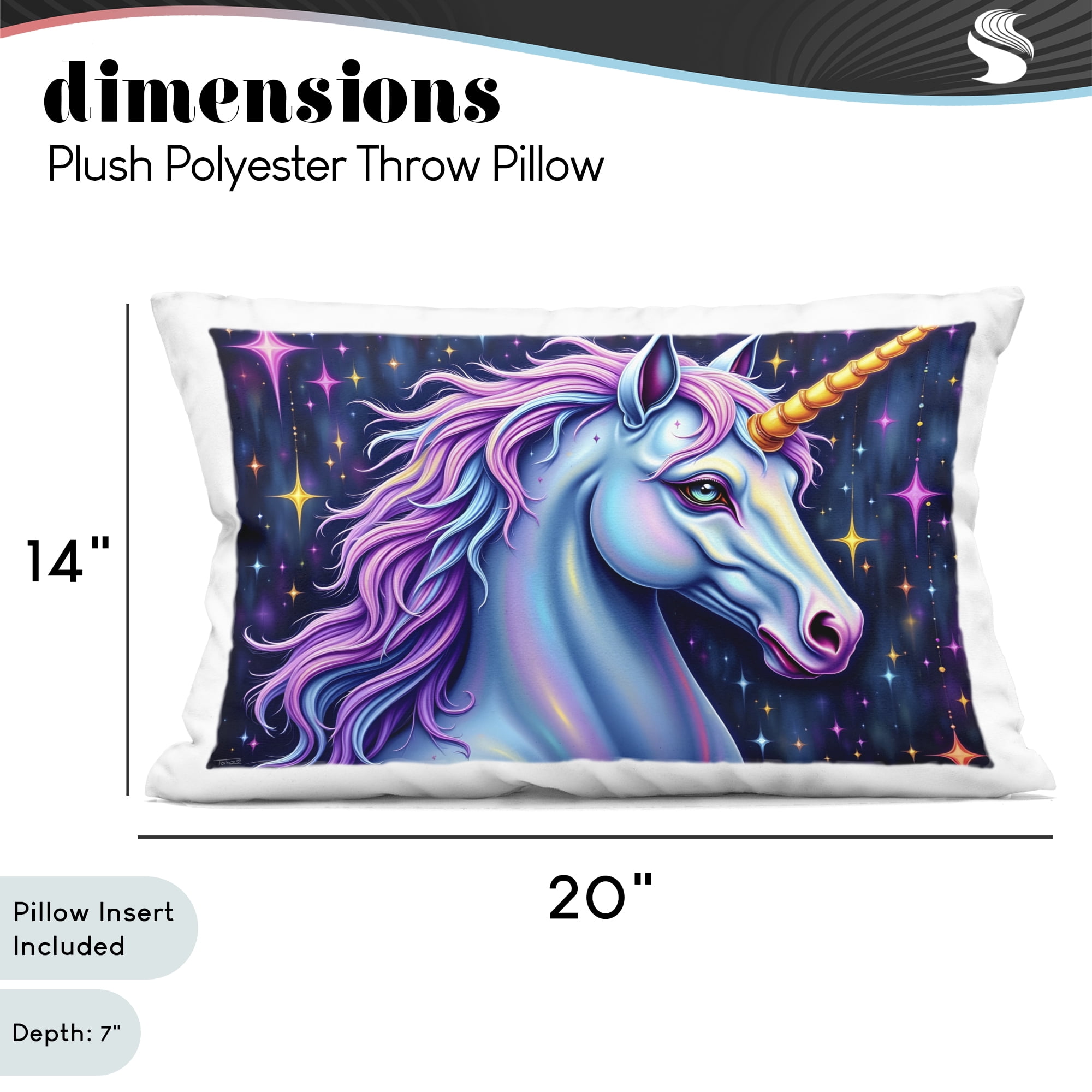 Stupell Industries Star Dancer Unicorn Decorative Printed Throw Pillow, design by Tabz Jones