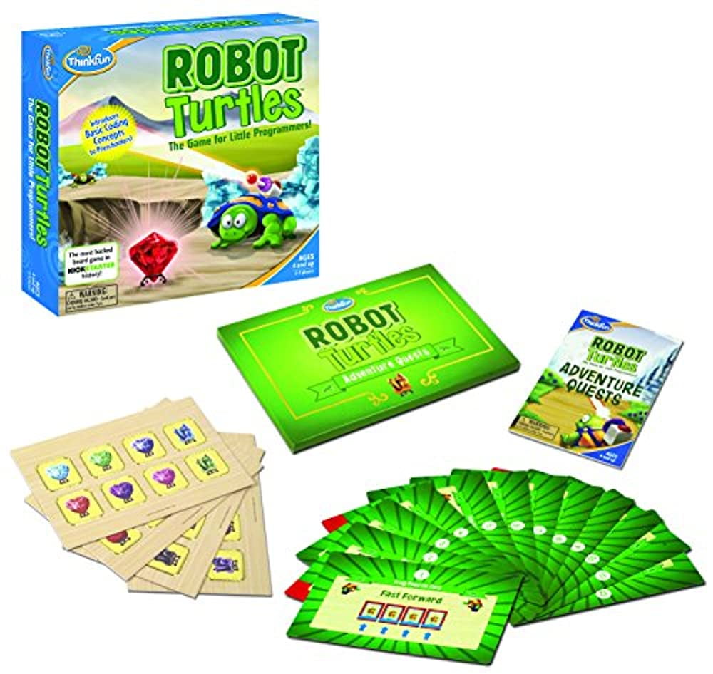 Think Fun Robot Turtles with Adventure Quest STEM Toy and Coding Board Game for Preschoolers Made Famous on Kickstarter, Teaches Programming Principles to Preschoolers -