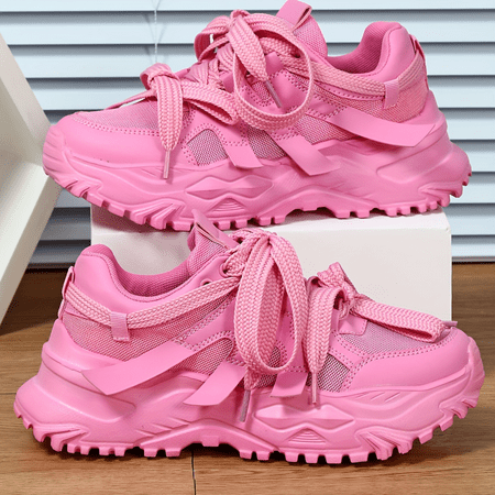 

SHENZHYIXINC Unique Low-Top Women‘s Fashion Chunky Sneaker with Stylish Shoelaces - Casual Dad Shoes for Streetwear Holiday Party School