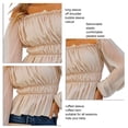 thumbnail image 1 of Blusa informal para mujer, camiseta plisada de fibra de poliuretano para mujer, manga larga elástica para uso diario LYUMO ropa de mujer, 1 of 6