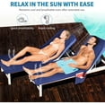 thumbnail image 2 of Tirrinia Beach Lounge Chair Cover for Camping, Portable Chaise Beach Towel for Sunbathing at Beach, Pool, Patio, Garden, Courtyard & Outdoor Trips, 31 x 73 inch Navy, 2 of 7