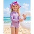 thumbnail image 5 of Girls One Piece Swimsuit Long Sleeve Rash Guard Swimsuit Cute Hat Bathing Suit girl Bathing Suit Set for 2-8 Years, 5 of 8