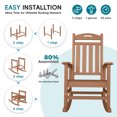 thumbnail image 6 of SUUNYN Outdoor Rocking Chairs, HDPE Porch Rockers for Patio Deck, All-Weather, 380lbs Load, Teak, 6 of 9
