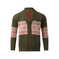 thumbnail image 4 of KelaJuan Men's Autumn Slim Knit Cardigan, Graphic Print Long Sleeve Turn Down Collar Sweater Button Down Jacket, 4 of 5