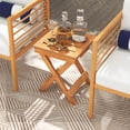thumbnail image 2 of Patiojoy Outdoor Folding Side Table Hardwood Patio Bistro Table w/ Slatted Tabletop & X-shaped Legs, 2 of 9