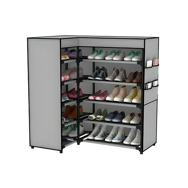 Mueble de Almacenamiento para Zapatos | Estamte de 5 Niveles | Closet Zapatero | Acero Inoxidable | Esquinerop Moderno Armable