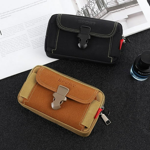 keepw Man Hand Bag With Leather Large Capacity For Everyday Needs Wear Resistant Oxford Cloth Coin Purse black transverse