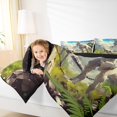 thumbnail image 4 of Manfei Tyrannosaurus Rex King Size Comforter Sets, Kids Dinosaur Dino Bedding Comforter Set, Jungle Wildlife Bedding Set, Microfiber Room Decor Reversible 3 Pieces, 4 of 8