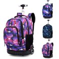 thumbnail image 3 of Rolling School Book Pack Multifunction Trolley Bags Luggage Wheels Backpack, 3 of 6