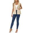 thumbnail image 2 of INSPIRE CHIC Sleeveless Blazer for Women's Business Casual Work Office Suit Vest Jacket XS Beige, 2 of 6