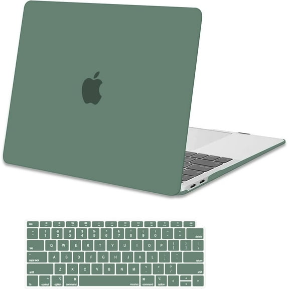 Compatible with MacBook Air 13 inch Case 2022 2021 2020 2019 2018 Release A2337 M1 A2179 A1932 Touch ID, Plastic Hard Shell Cover&Keyboard Cover for MacBook Air 13.3 inch Case, Midnight Green