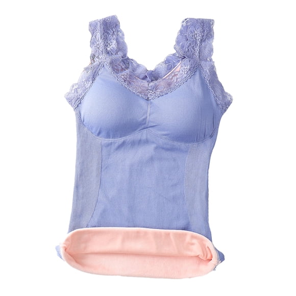 Sonducket Chaleco de nailon Chinlon para mujer, portátil, térmico, ajustable, con correa para el hombro, lavable, reutilizable, de encaje, ropa Ropa interior Azul Talla grande