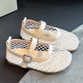 thumbnail image 5 of Yuncity Toddler Girl Sandals Solid Color Close Toe Soft Sole Buckle Mesh Lightweight Summer Breathable Leisure Outdoor Daily Wear Girl's Sandal Size 2.5-3 Years Beige, 5 of 8