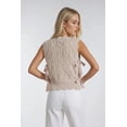 thumbnail image 2 of Forever 21 Sleeveless Side-Tie Crochet Knit Top, Color-Beige/Pink, Size-L, 2 of 7