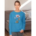 thumbnail image 2 of Flowers Abstract Colorful Sweatshirt Women -Image by Shutterstock, Female Medium, 2 of 4