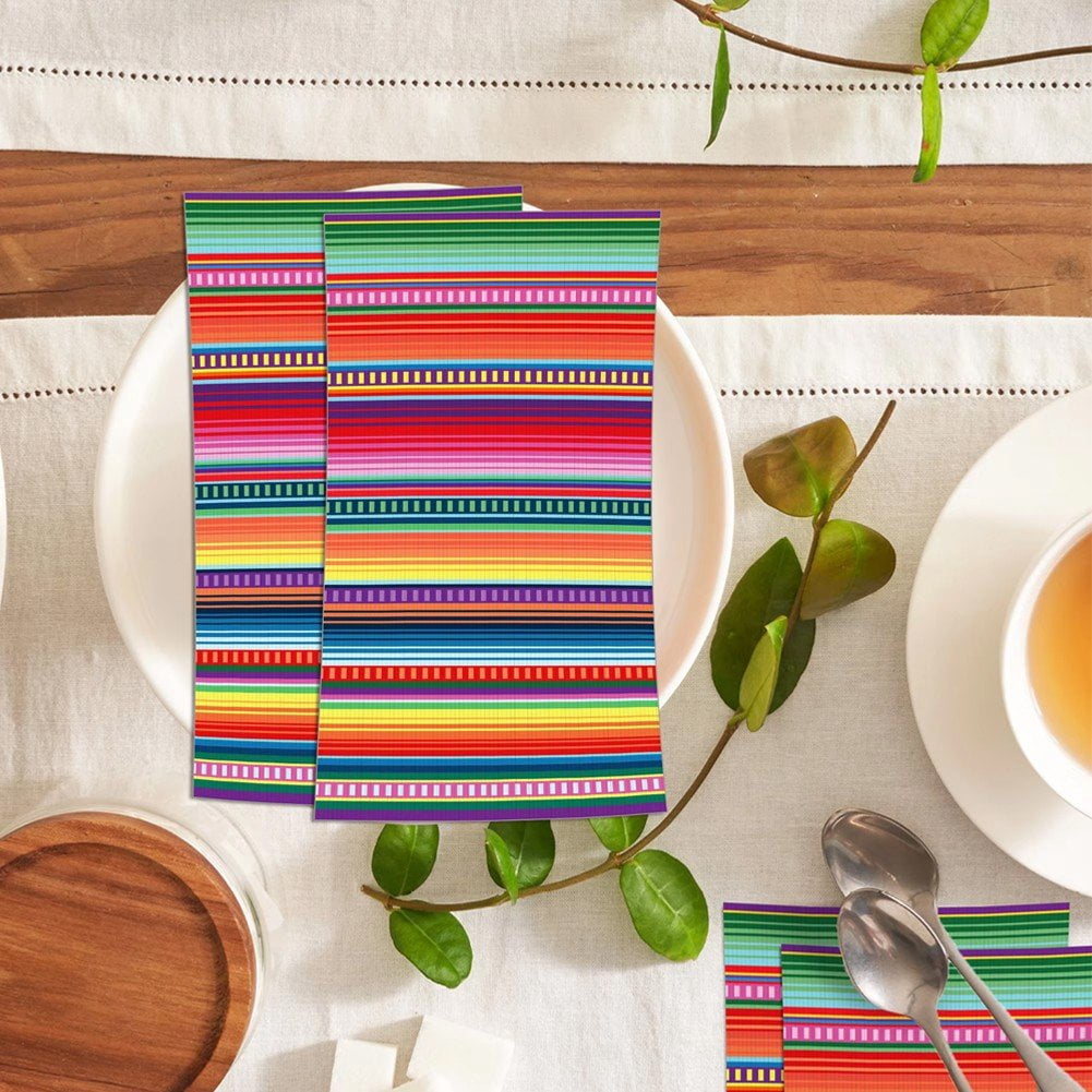 Yvsxxv 100 Pack Mexican Fiesta Guest Napkins Mexican Themed Colorful Dinner Napkins Mexico Fiesta Paper Hand Towel for Cinco De Mayo Fiesta Tableware Baby Shower Birthday