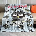 thumbnail image 3 of Manta de franela negra Sanrio Bad Badtz Maru Keroppi de 6 tamaños, manta para sofá, manta para el almuerzo, periféricos de anime, regalo, 3 of 5