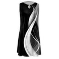 thumbnail image 3 of Fsqjgq Summer Dresses for Women 2024 Boho Dress Party Dress Black Satin Dress Women Beach Dress Fashion Stripe Sleeveless Backless Camisole Beach Mini Boho Vacation Dresses Casual T Shirt Dress S M, 3 of 4