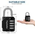 thumbnail image 2 of Combination Lock, 4 Digit Combination Padlock for School Gym Sports Locker, Fence, Toolbox, Case Cabinet Storage (1 Pack, Black), 2 of 7