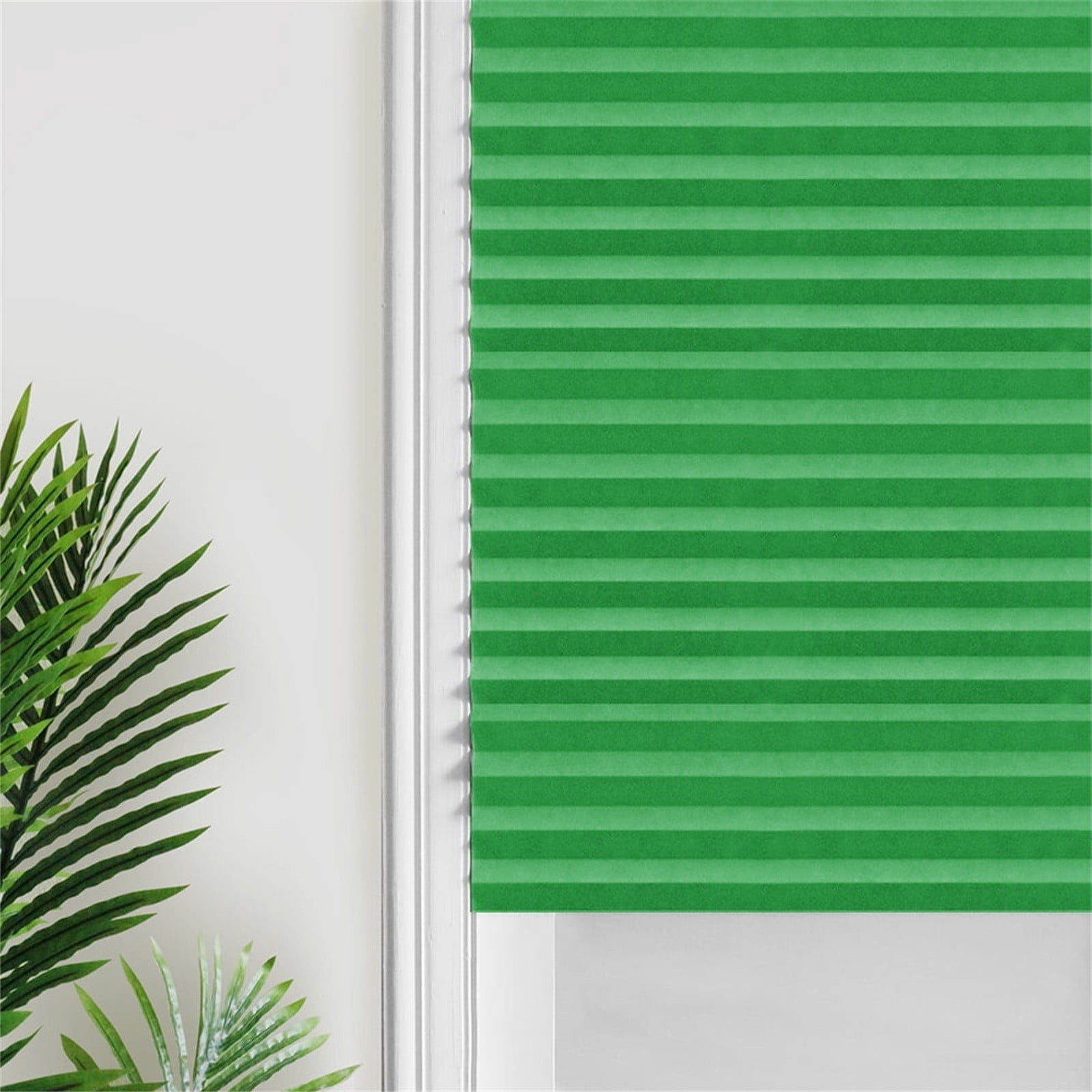 ZMKIAG No Tools Adhesive Pleated Blackout Blinds – Window Shades, No Drill Temporary Blinds, Cordless Room Darkening Paper Shades – For Office, Living Room, Bedroom