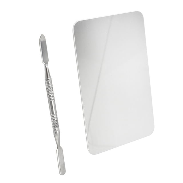 Vogacara Paleta de mezcla de maquillaje de acero inoxidable, mano de obra fina, reutilizable, sólida, conveniente, paletas cosméticas para salón de Maquillaje Facial tipo 3 Vogacara CE011544-03B