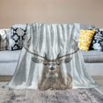 thumbnail image 2 of Pratyus Deer Snow Trees Throw Blanket for Couch All Seasons Unisex Gift Soft Plush Blankets 60x80in, 2 of 6