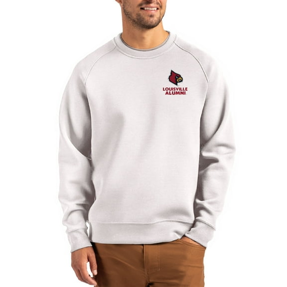 Men's Cutter & Buck Gray Louisville Cardinals Roam Recycled Pullover