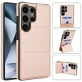 thumbnail image 6 of Back Case for Samsung Galaxy S25 Ultra, Card Slots Kickstand PU Leather Magnetic Button Shockproof Protective Stylish Ultra Slim Phone Case Cover Compatible with Samsung Galaxy S25 Ultra, Rosegold, 6 of 7
