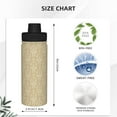 thumbnail image 3 of Lsque Damask Beige Tan Brown Pattern Water Bottle,18oz Sports Insulated Kettle for Cycling Gym Basketball Outdoor, Suitable as a Present, 3 of 7
