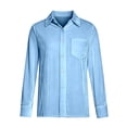 thumbnail image 2 of Long Sleeve Shirts for Women Fall Winter Button Down Collared Velvet Dressy Casual Office Work Blouse Tops, 2 of 4