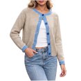 thumbnail image 2 of Msgweeeg Jacket Women Cardigan Sweater Short Open Front Knit Jacket Lightweight Long Sleeve Button Down Layering Tops Casual Fall Winter Outerwear Women Fall Fashion S-L, 2 of 6