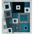 thumbnail image 2 of Designer Home Swan Area Rug 2050 10269 Cicero Turquoise Boxes Squares 7' 10 x 7' 10" Round, 2 of 2