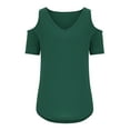 thumbnail image 5 of Giftesty Womens Blouses and Tops Women's Fashion Casual Solid V-Neck Short Sleeve Loose T-Shirt Pullover Tops, 5 of 7