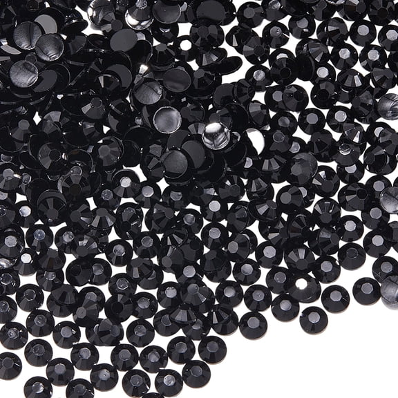 4750Pcs 4MM Black Resin Rhinestones in Bulk Bedazzling DIY Half Round Flatback Non Hotfix Crystals Rhinestone Gems Stone Back Charms Nail Decoration