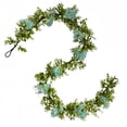 thumbnail image 2 of Enredaderas de flores artificiales con cerezos en flor, eucalipto, rosa, azul, decoración del hogar, flexibles, sin mantenimiento, 35 cm, 2 of 6
