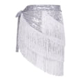 thumbnail image 2 of inhzoy Womens Belly Dance Hip Scarf Waist Tassel Lace-up Waist Skirt Hip Wrap for Tango Chacha Salsa Samba Rumba White Leopard One Size, 2 of 5