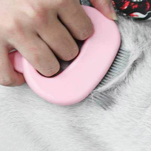 Green Pet Massage Brush Shell Shaped Handle Hair Remover Cats Grooming Tool