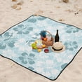 thumbnail image 6 of Hibiscus with Blue and White Picnic Blanket Waterproof Beach Blankets Sandproof Large Mat with Storage Bag Camping Grass Travel Hiking Park 78"x78", 6 of 6