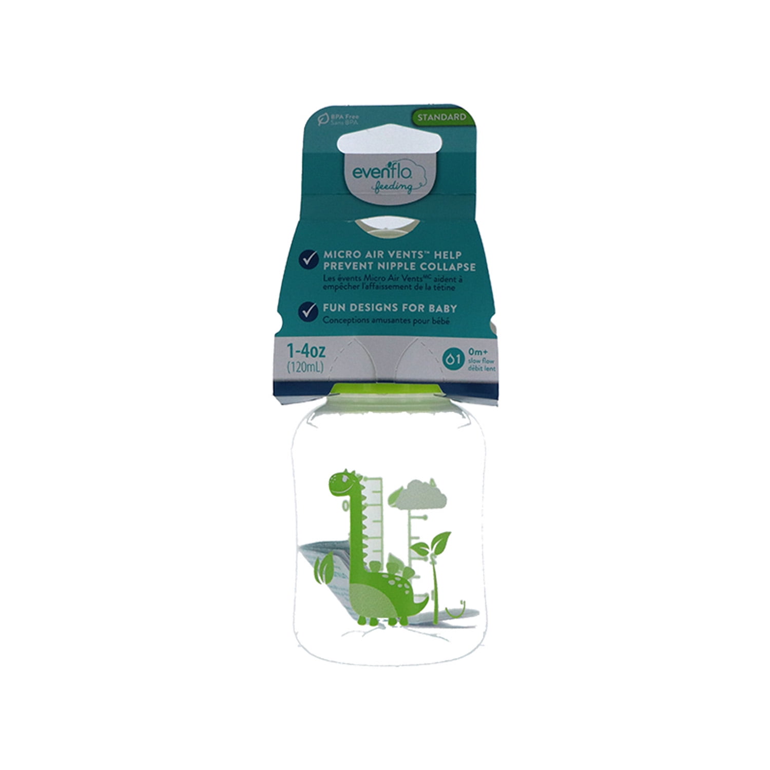 DDI 2321322 4 oz Evenflo Slow Flow Baby Bottle - 36 Per Pack - Case of 36