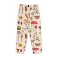 thumbnail image 5 of Disketp Retro Autum Mushrooms Print Women'S Comfy Pajama Pants Casual Drawstring Palazzo Lounge Wide Leg Pants, 5 of 9