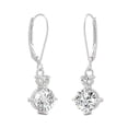 thumbnail image 4 of Charles & Colvard 14K White Gold Moissanite 6mm Round Drop Earrings 1.72cttw DEW, 4 of 9