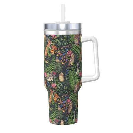 

Ocsxa Forest Animals And Plants Print 40oz Stainless Steel Vacuum Insulated Tumbler Car Cup Coffee Mug with Spillproof Lid Keep Your Drink Hot or Cold on the Go