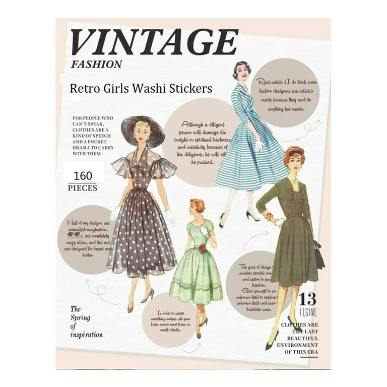 160Pcs Vintage People Washi Stickers for Journaling Scrapbooking,Retro  Girls Women Scrapbook Sticker for Junk Journals 