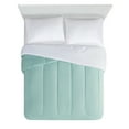 thumbnail image 4 of Mainstays Solid Brushed Microfiber Reversible Comforter, Mint/White, Full/Queen, 4 of 4