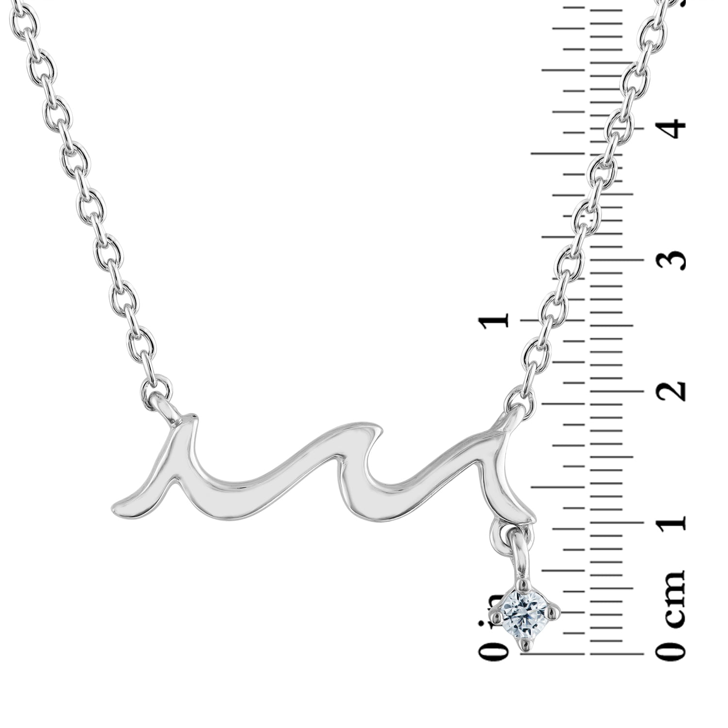 Brilliance Fine Jewelry Sterling Silver and Genuine Diamond Accent Wave Necklace
